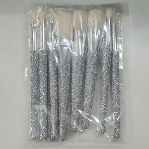 Sparkling Silver Makeup Brush Set